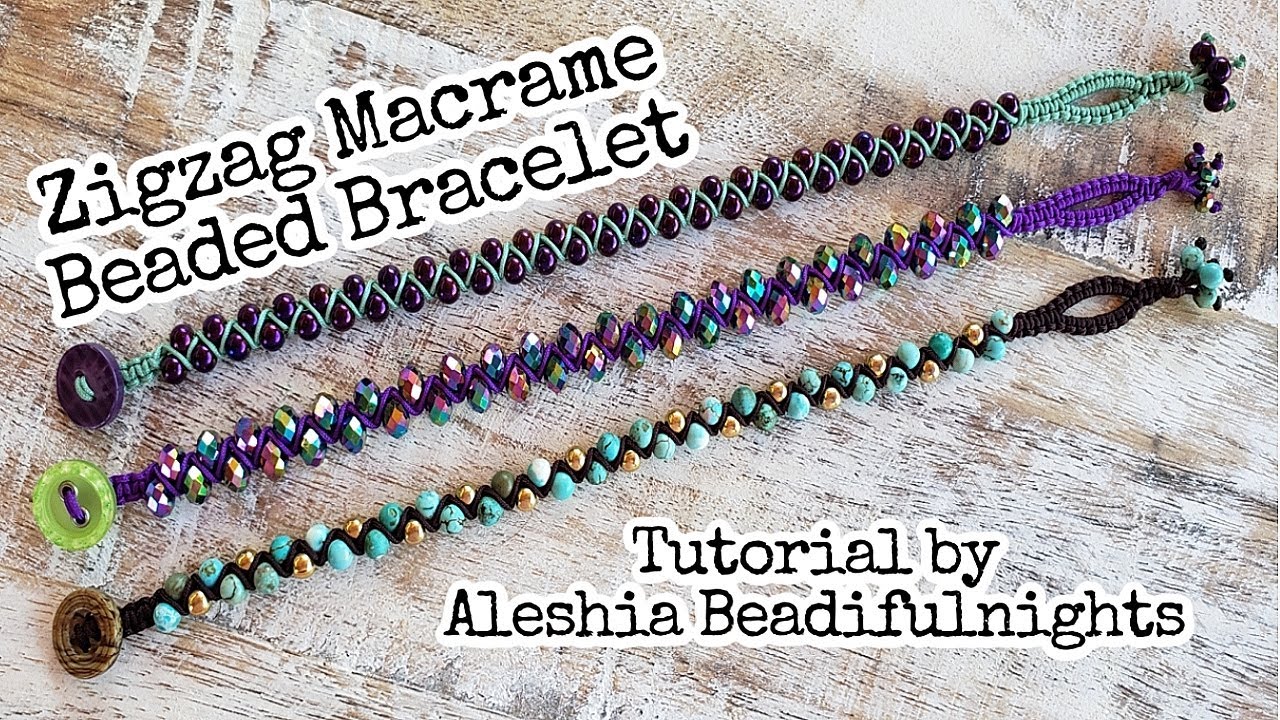 Zigzag Macrame Beaded Bracelet Tutorial