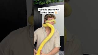 Download lagu Painting Steve Irwin with a REAL Snake! 😳🐍 #steveirwin #australia #snake #art #shorts  #artist mp3