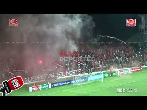 "Espectacular recibimiento de los hinchas de Guabirá" Barra: La Banda 86 &bull; Club: Guabirá