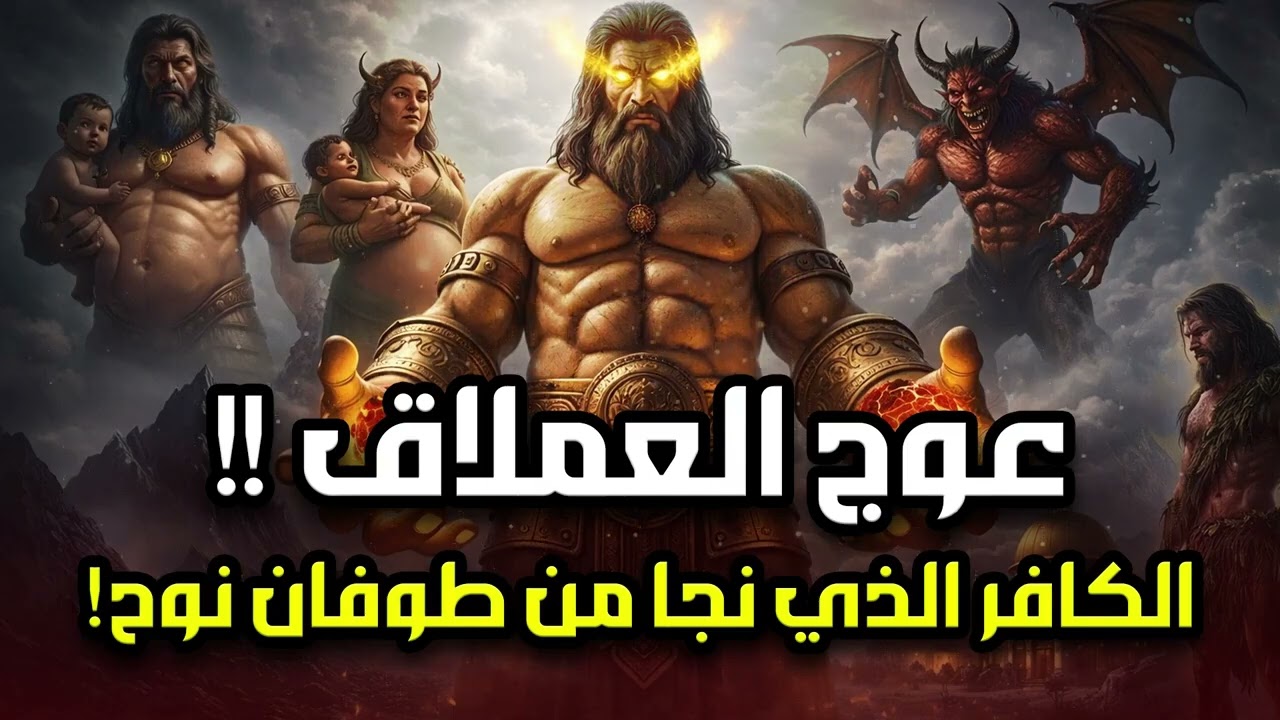 عوج بن عنق |عملاق الأرض وجبارها - نجا من طوفان نوح وقتلته الملائكة | قصة حفيد آ?