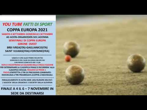 Bocce : Programma Coppa Europa 2021