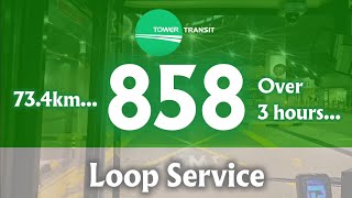 Route Visual of Tower Transit Bus 858: The LONGEST Public Bus Ride in Singapore! (73.4km) 🇸🇬