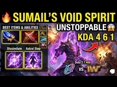 🔥 SUMAIL’S VOID SPIRIT WAS UNSTOPPABLE 😱 NIGMA GALAXY vs 1W TEAM | Dota 2 7.40b KDA 4 6 11 🔥