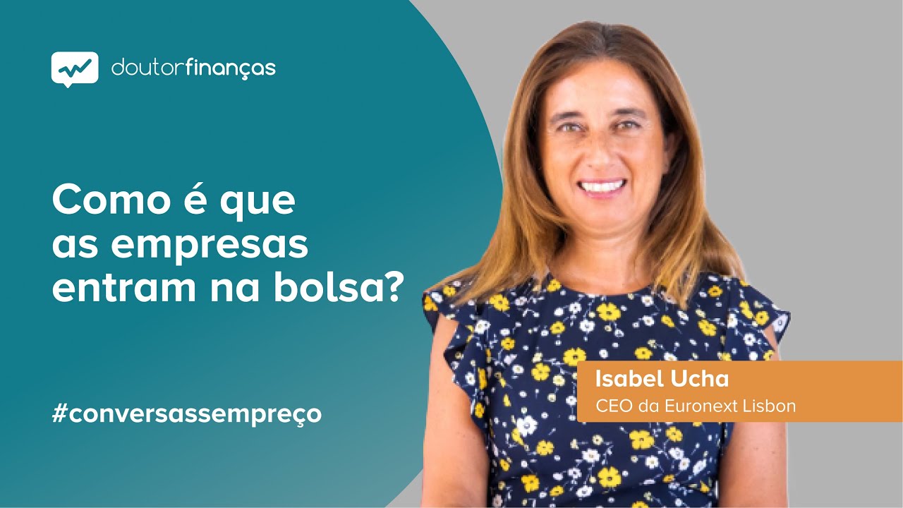 Imagem de um smartphone onde se vê o programa Conversas sem Preço com a entrevista a Isabel Ucha, CEO da Euronext Lisbon