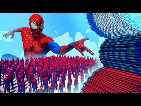 200x SPIDER-MAN + 1x GIANT vs 4x EVERY GOD - Totally Accurate Battle Simulator TABS
