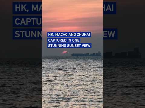 HK, Macao and Zhuhai captured in one stunning sunset view #coolchina