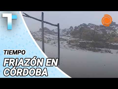 La NIEVE llegó a Córdoba tras el ingreso del AIRE POLAR a la provincia