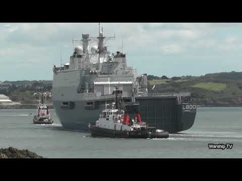 ROYAL NETHERLANDS NAVY HNLMS ROTTERDAM L800 LEAVES DEVONPORT AT ARTILLERY TOWER - 6th July 2020