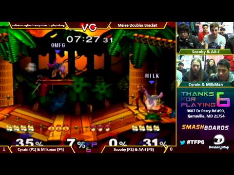 TFP6 - Scooby & AA-J Vs. Cyrain & Milkman - SSBM Doubles - Smash Melee
