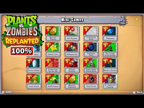 Plants vs. Zombies Replanted - All Mini-Games 100% + True Final Boss