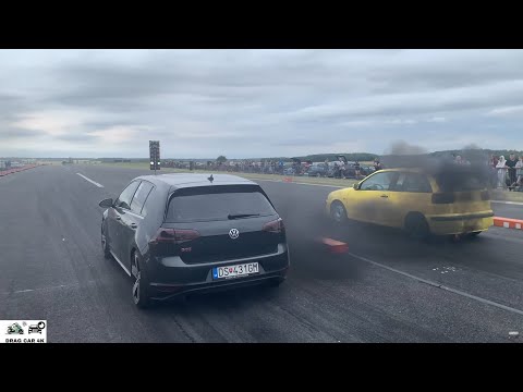 VW Golf GTI Performance vs Seat Ibiza 1.9 TDI drag race 1/4 mile 🚦🚗  - 4K