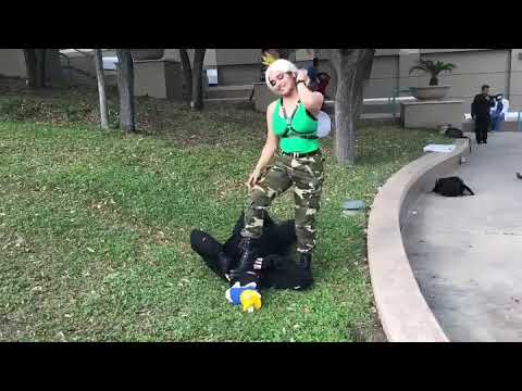 stomping on the ninja's head