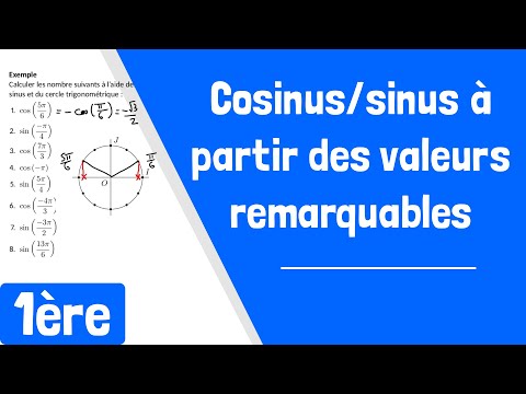 Comment calculer un cosinus ou un sinus à partir des valeurs remarquables du cosinus et du sinus ?