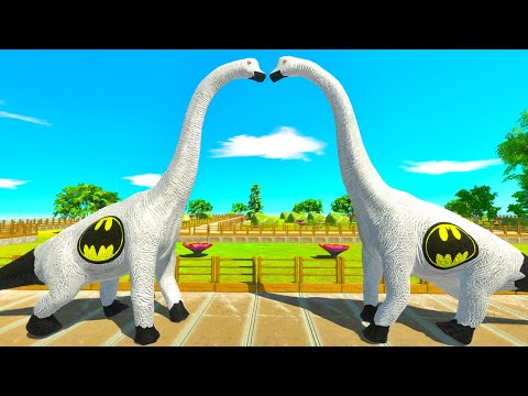 BATMAN BRACHIOSAURUS vs BATMAN BRACHIOSAURUS DEATH FALL - Animal Revolt Battle Simulator ARBS