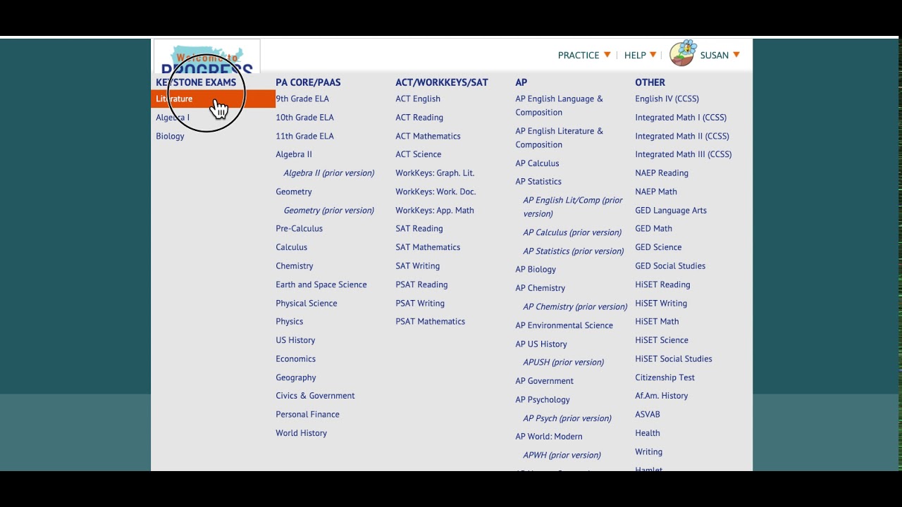 Student overview of the Progress Platform by USATestprep