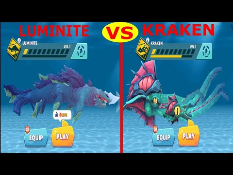 KRAKEN vs LUMINITE Hungry shark evolution (Which one is better?)