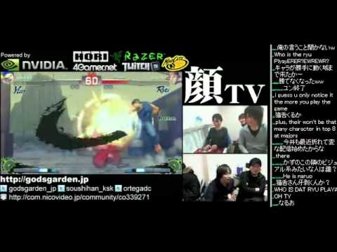 2011-12-16 SSF4 AE Ver.2012 KAO-TV  Naoru(Ryu) Nekojita(Abel) VS  Kazunoko(Yun)