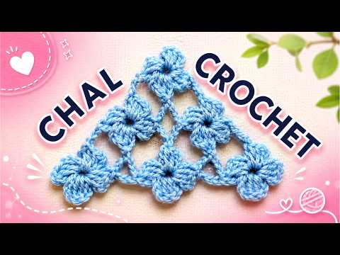 Cómo tejer un chal en tejido crochet con punto margarita. Tutorial paso a paso