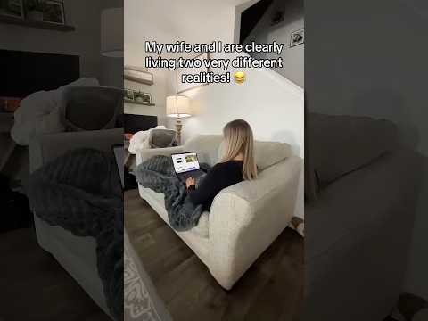Different lives! 😂 #funnycouple #couplecomedy #husbandwife #relatable #shorts #marriedlife #married