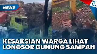 KESAKSIAN WARGA Lihat Longsor di Gunung Sampah Bantargebang Bekasi, Warung Ikut Tertimbun