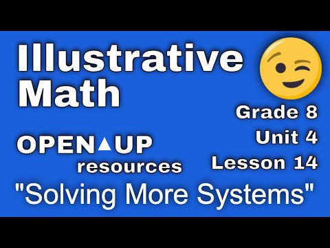 😉 8th Grade, Unit 4, Lesson 14 "Solving More Systems"  Illustrative Mathematics