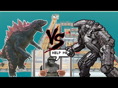 DEATH RUN GOIDZILLA EVOLVED VS Mecha Godzilla for rescue King Kong in ARBS