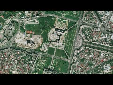 Earth zoom in from outer space to city. Zooming on Romania, Bucharest.