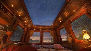 Sleeping Under the Rainy Sky | Rain Hitting Campervan Roof Overnight