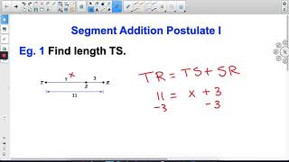 Segment Addition Postulate I