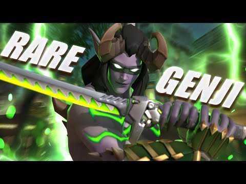 Playing with the RAREST Genji skin as a Grandmaster player on King's row (full gameplay with notes)