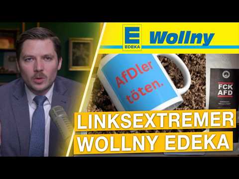 Tasse mit Tötungsaufruf - Lnksextremee WOLLNY-EDEKA! Kaffee-Shop verkaufte "AfDler töten" Tasse