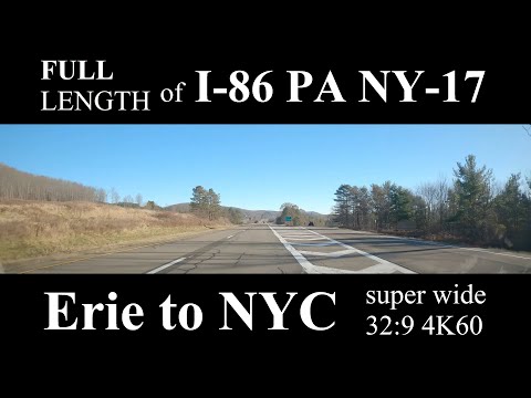 I-86 PA NY-17 Eastbound Full Length Super Widescreen 4K60