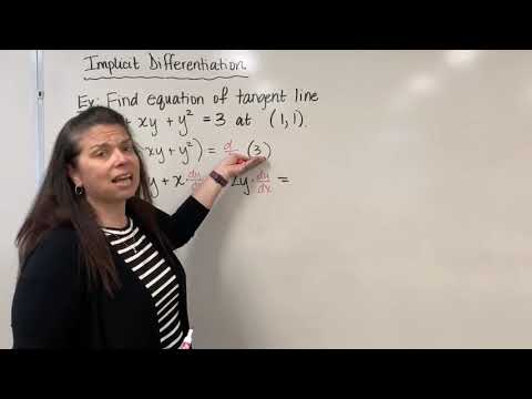Implicit Differentiation: Find the Equation of a Tangent Line (Dr. April Ström)