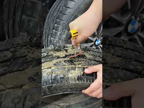 🚗 Puncture? Plugged. Done.No tools. No garage. No waiting.Self-sealing rubber nail plugs🔧#TireRepair