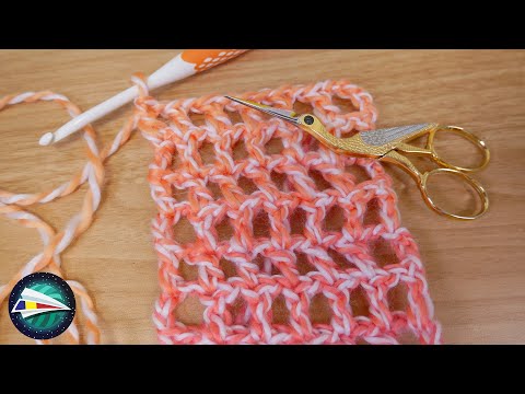 Croșetăm | Model croșetat cu piciorușe mari duble și ochiuri de lanț | Învățăm să croșetăm