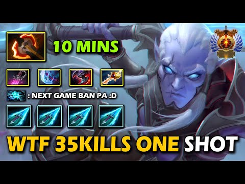 WTF 35KILLS ONE SHOT KILL CARRY Phantom Assassin 10Mins BF Item 100% Show No Mercy 7.36c DotA 2