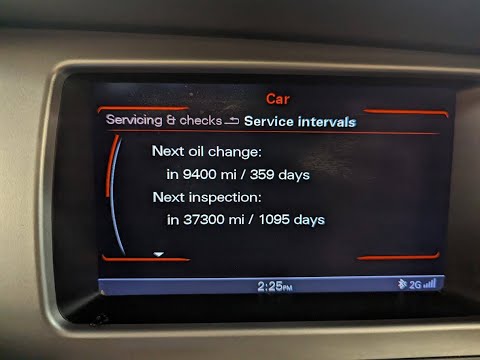 Audi Oil Service & Inspection Due Reminder Reset Instructions