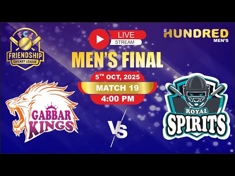 🔴LIVE | FINAL | GABBAR KINGS VS ROYAL SPIRITS | FCL - 2025