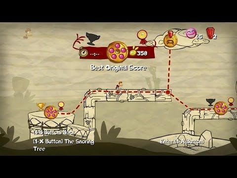 Walkthrough: Rayman Origins 100% - Desert of Dijiridoos - Best Original Score - Time Trial
