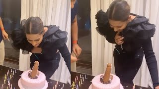 Nia Sharma CUTS Dirty Birthday Cake On Her Birthday With Friends video
