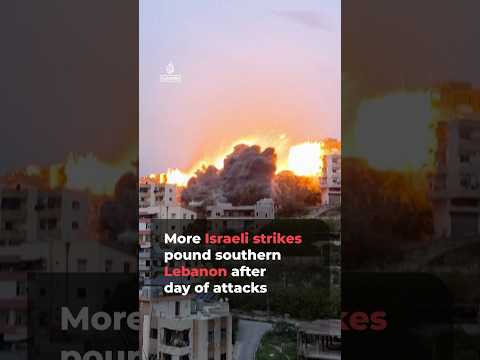 More Israeli strikes pound southern Lebanon after day of attacks | AJ #shorts