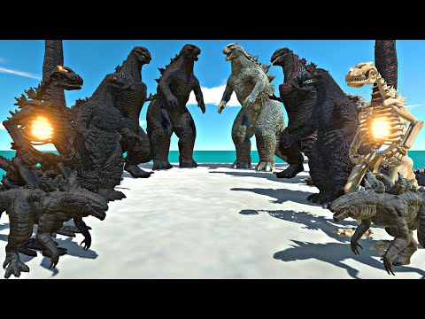 Godzilla Evolution Fights Shadow Itself in Stone Arena - Animal Revolt Battle Simulator