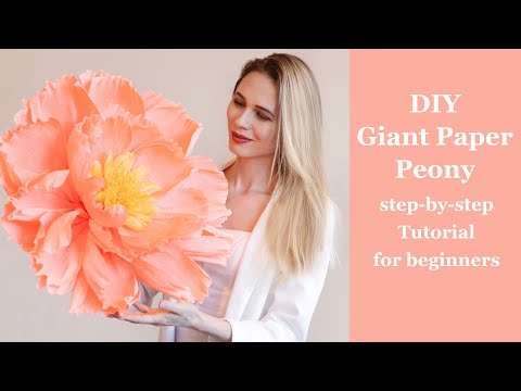 DIY Giant Paper Peony Tutorial for Beginners | How to Make Giant Paper Flowers for Wall Decor