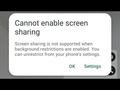 Fix screen sharing is not supported when background restrictions are enabled whatsapp
