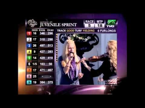 Brittini Black and Andrea Young perform the National Anthem at 2012 Breeders' Cup (Friday)