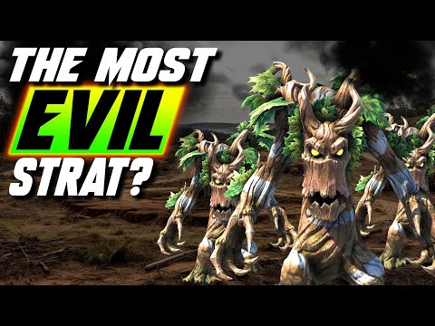 Deforestation - removing ALL trees from opponent - WC3 - Grubby