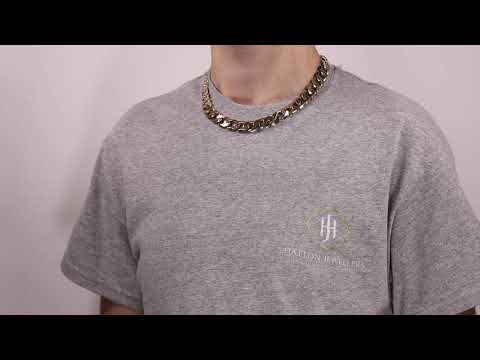 Bi5_20 - 9ct Gold Heavy Bevelled Edge Curb Chain - 15mm