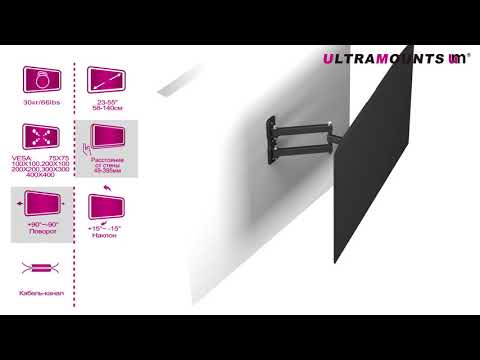 Миниатюра изображения товара Кронштейн для телевизора Ultramounts UM 905 (черный)