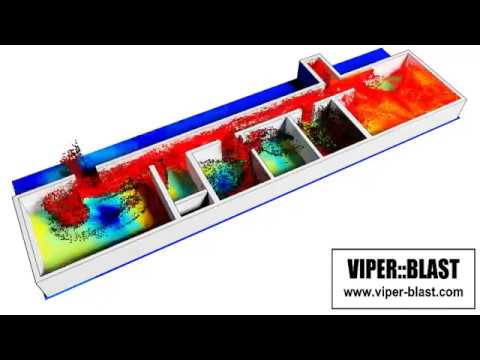 Blast propagation in multi-room structure