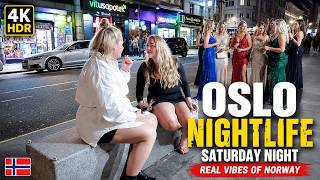 Norway Nightlife 2026 🇳🇴 Oslo Saturday Night Walking Tour | 4K HDR travel